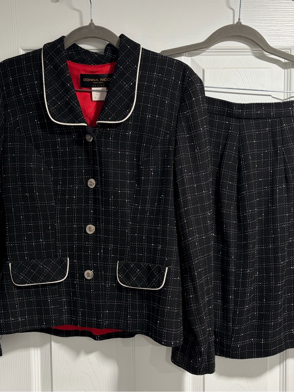 Vintage Donna Ricco New York Petite Tweed Skirt Suit Size 6P